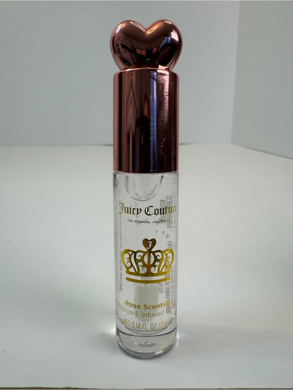 Juicy Couture Rose Scented Lip Oil Vitamin-E Infused Mini 4ml Crown Cap Y2K